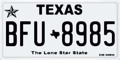 TX license plate BFU8985