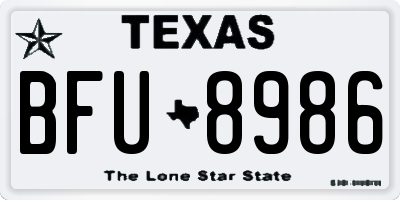TX license plate BFU8986