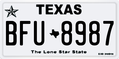 TX license plate BFU8987