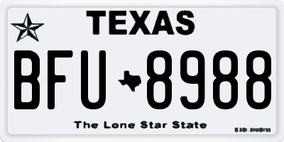 TX license plate BFU8988