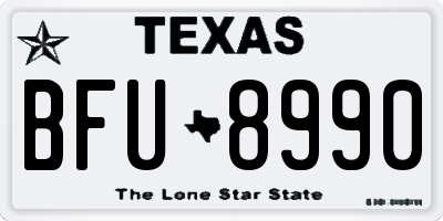 TX license plate BFU8990