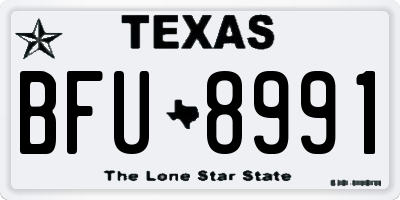 TX license plate BFU8991