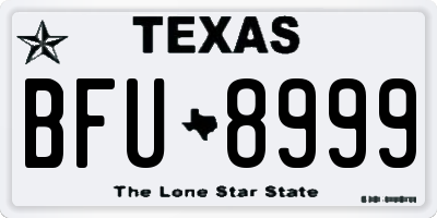 TX license plate BFU8999