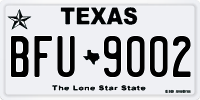 TX license plate BFU9002