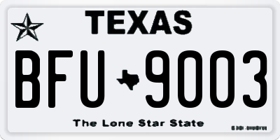 TX license plate BFU9003