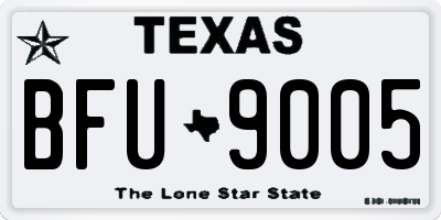 TX license plate BFU9005