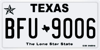 TX license plate BFU9006