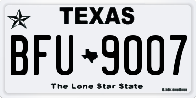 TX license plate BFU9007