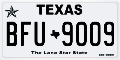 TX license plate BFU9009