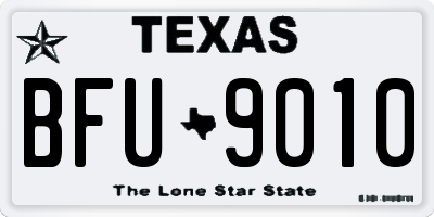 TX license plate BFU9010