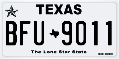 TX license plate BFU9011