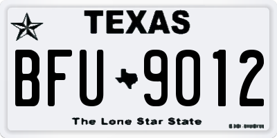 TX license plate BFU9012