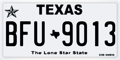 TX license plate BFU9013