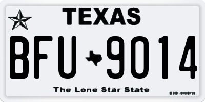 TX license plate BFU9014