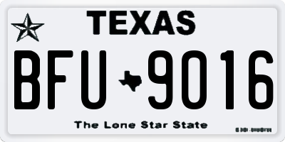 TX license plate BFU9016
