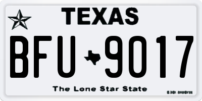 TX license plate BFU9017
