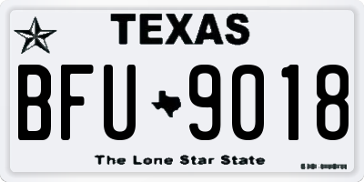 TX license plate BFU9018