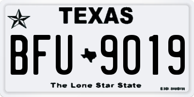 TX license plate BFU9019