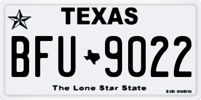 TX license plate BFU9022