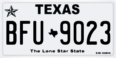 TX license plate BFU9023