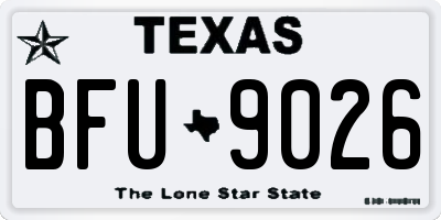 TX license plate BFU9026