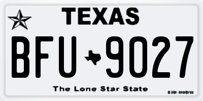 TX license plate BFU9027