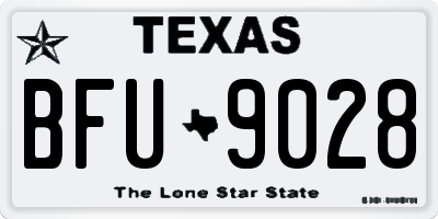TX license plate BFU9028