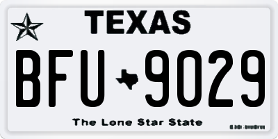 TX license plate BFU9029