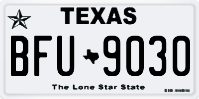 TX license plate BFU9030