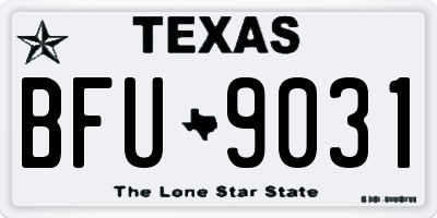 TX license plate BFU9031