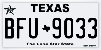 TX license plate BFU9033