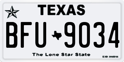 TX license plate BFU9034