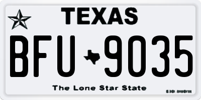 TX license plate BFU9035
