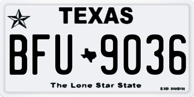 TX license plate BFU9036