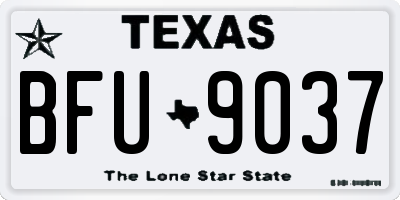 TX license plate BFU9037