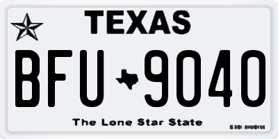 TX license plate BFU9040