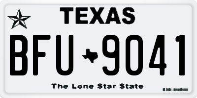 TX license plate BFU9041