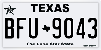 TX license plate BFU9043