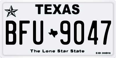 TX license plate BFU9047