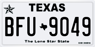 TX license plate BFU9049