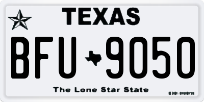 TX license plate BFU9050