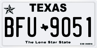 TX license plate BFU9051