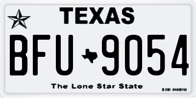 TX license plate BFU9054