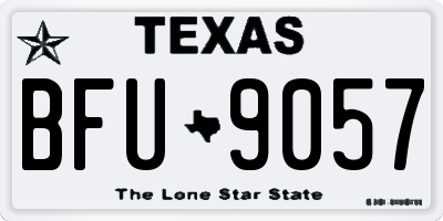 TX license plate BFU9057