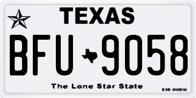 TX license plate BFU9058
