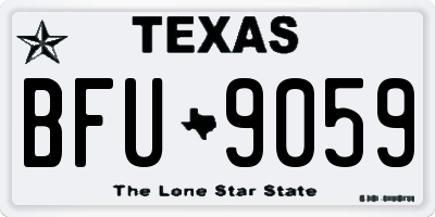TX license plate BFU9059