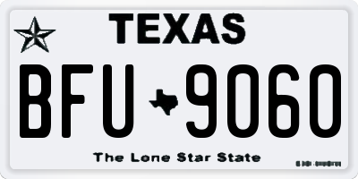 TX license plate BFU9060