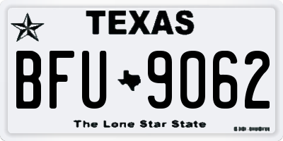 TX license plate BFU9062