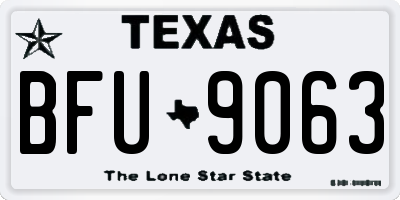 TX license plate BFU9063
