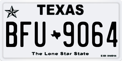 TX license plate BFU9064